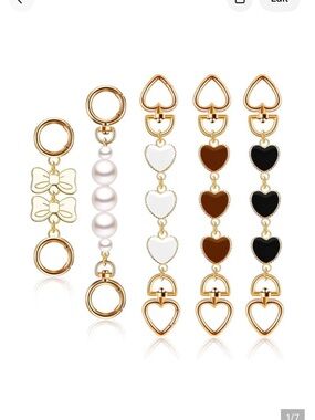 🆕 5 Pcs Bag Extender Chain Purse Strap Extender Gold Metal Bag Replacement Chain